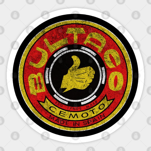 Distressed Bultaco Motorcycles Sticker by Devils Club